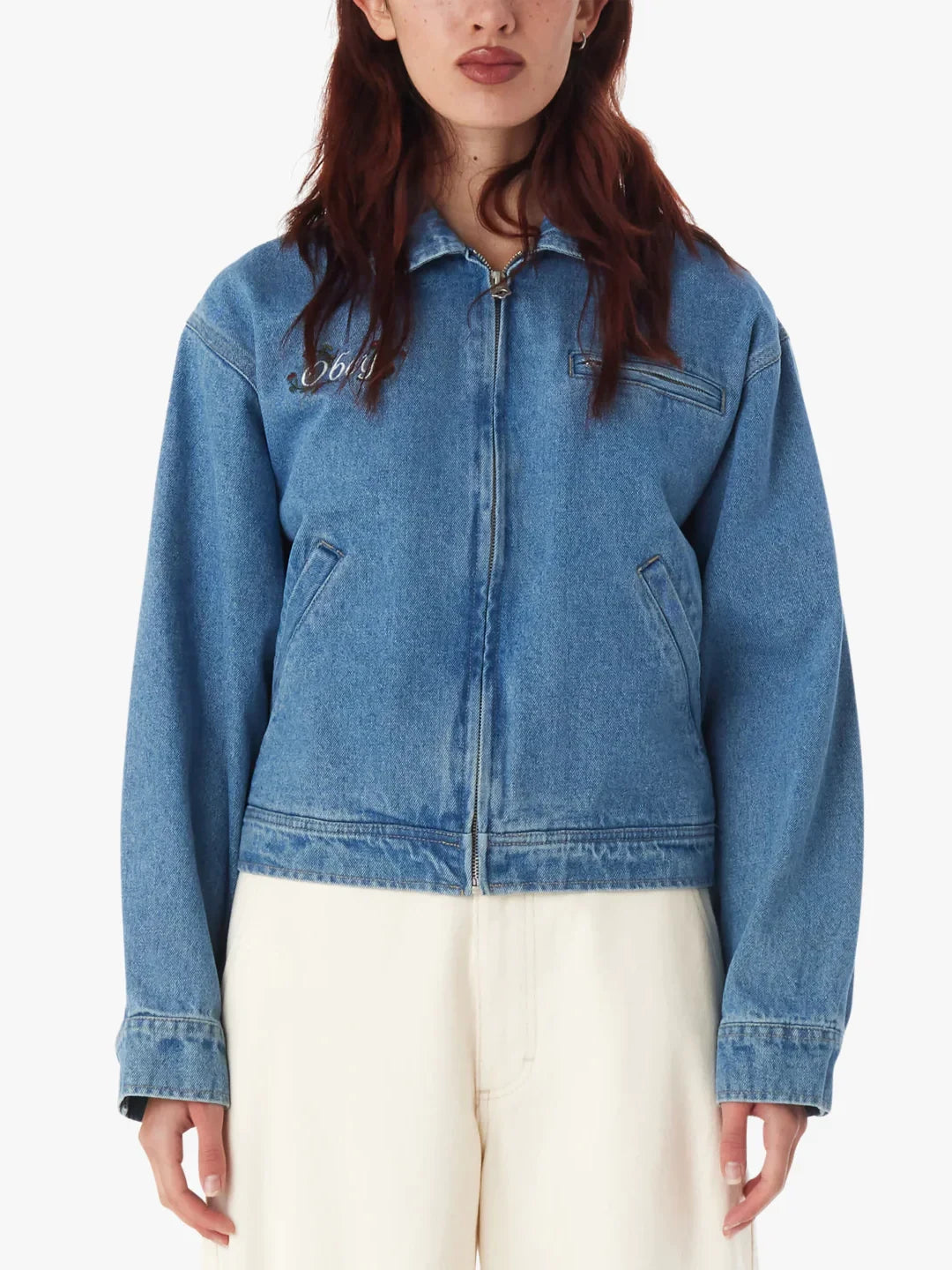 OBEY NESSA BLOUSON JACKET LIGHT INDIGO