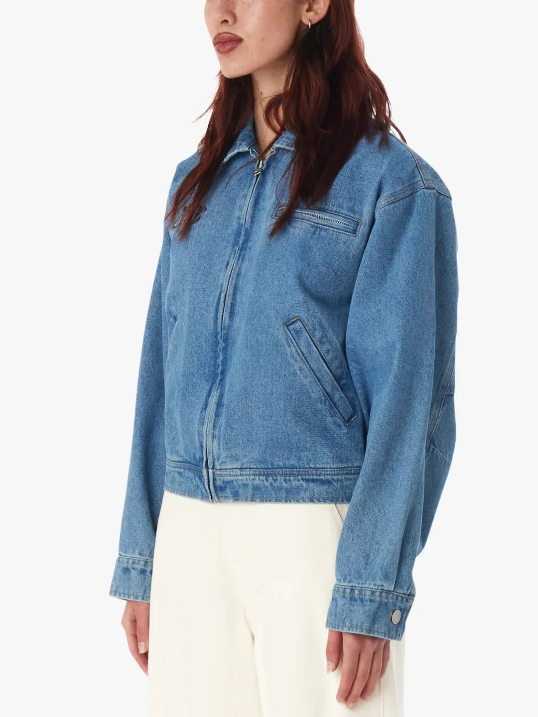 OBEY NESSA BLOUSON JACKET LIGHT INDIGO