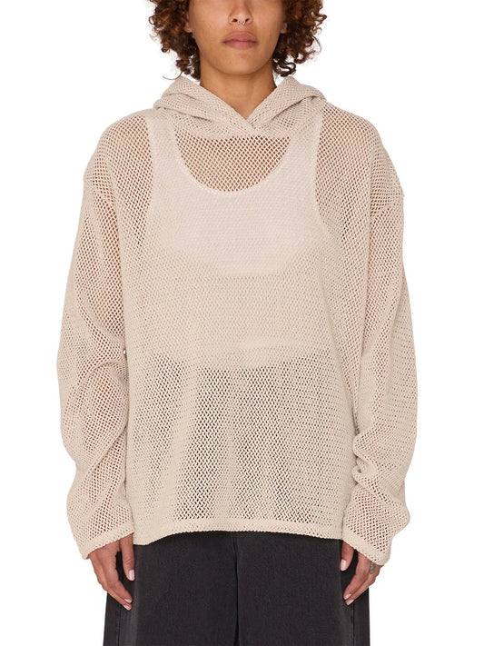 OBEY BILLY LONG SLEEVE MESH HOOD CEMENT