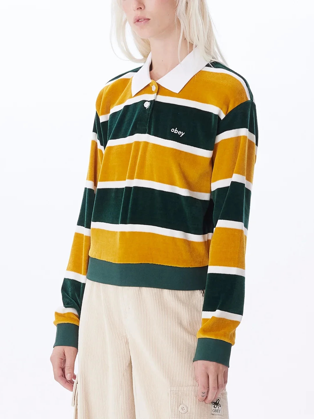 OBEY SWINTON POLO DARK CEDAR MULTI