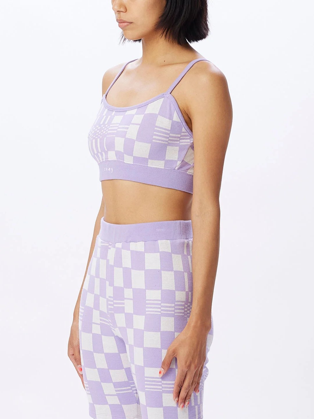 OBEY LILLIAN CROPPED TANK DIGITAL LAVENDER MULTI