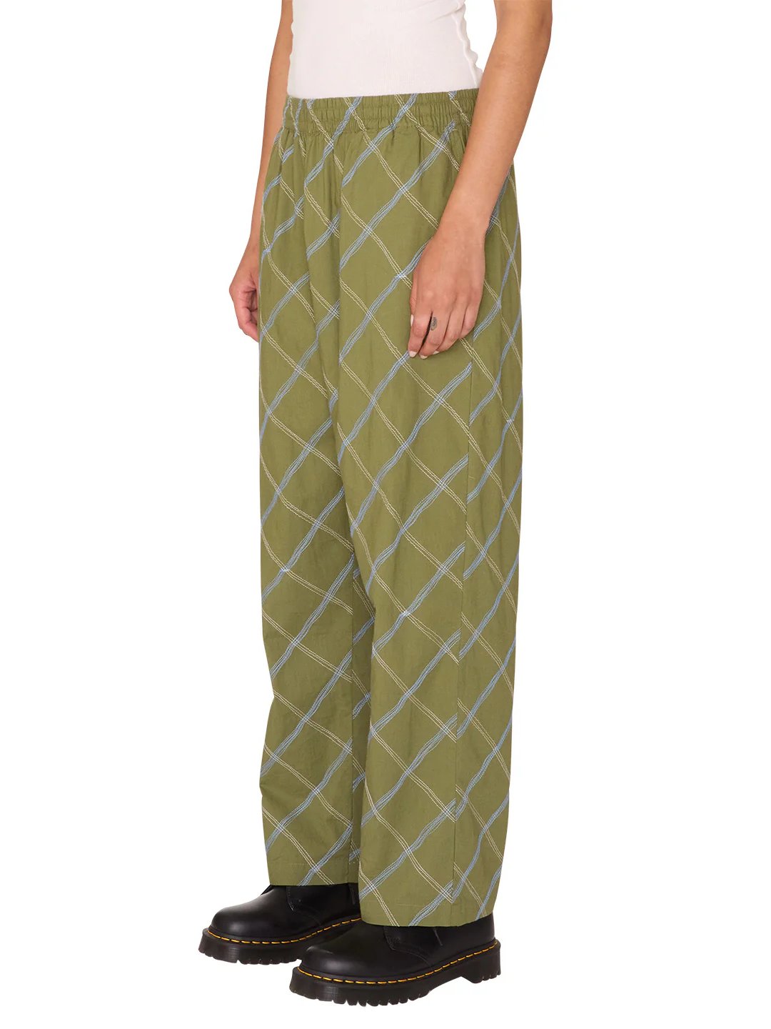 OBEY LILITH DIAMOND STITCH PANT OLIVINE MULTI