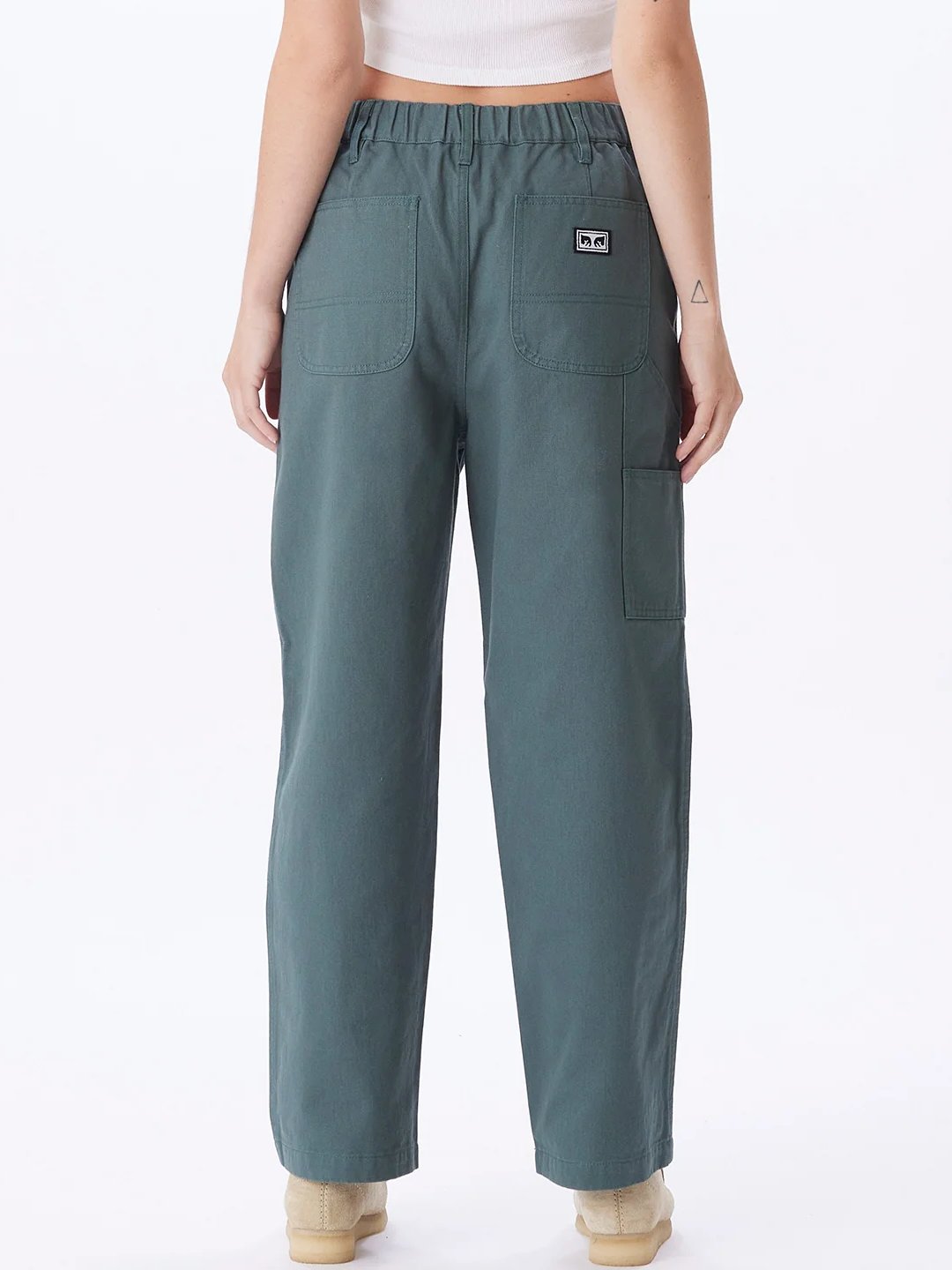 OBEY BRIGHTON CARPENTER PANT SILVER PINE BACK