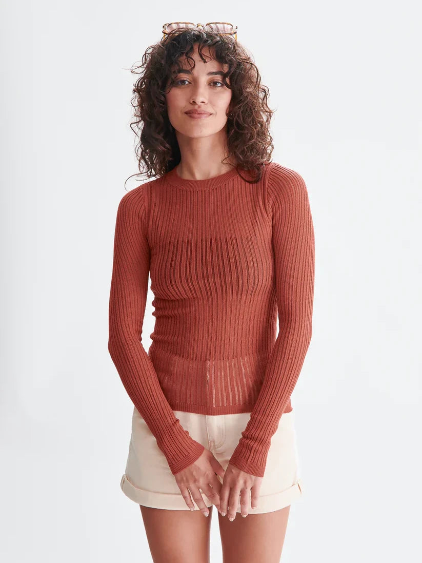 24COLOURS SHEER PULLOVER RUST