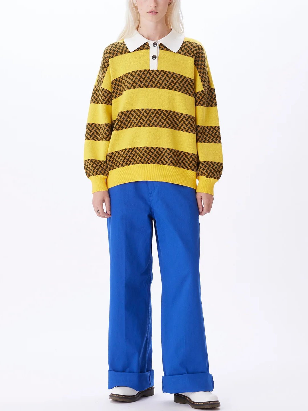 OBEY CHARLIE SWEATER BANANA CREAM MULTI OUTFIT