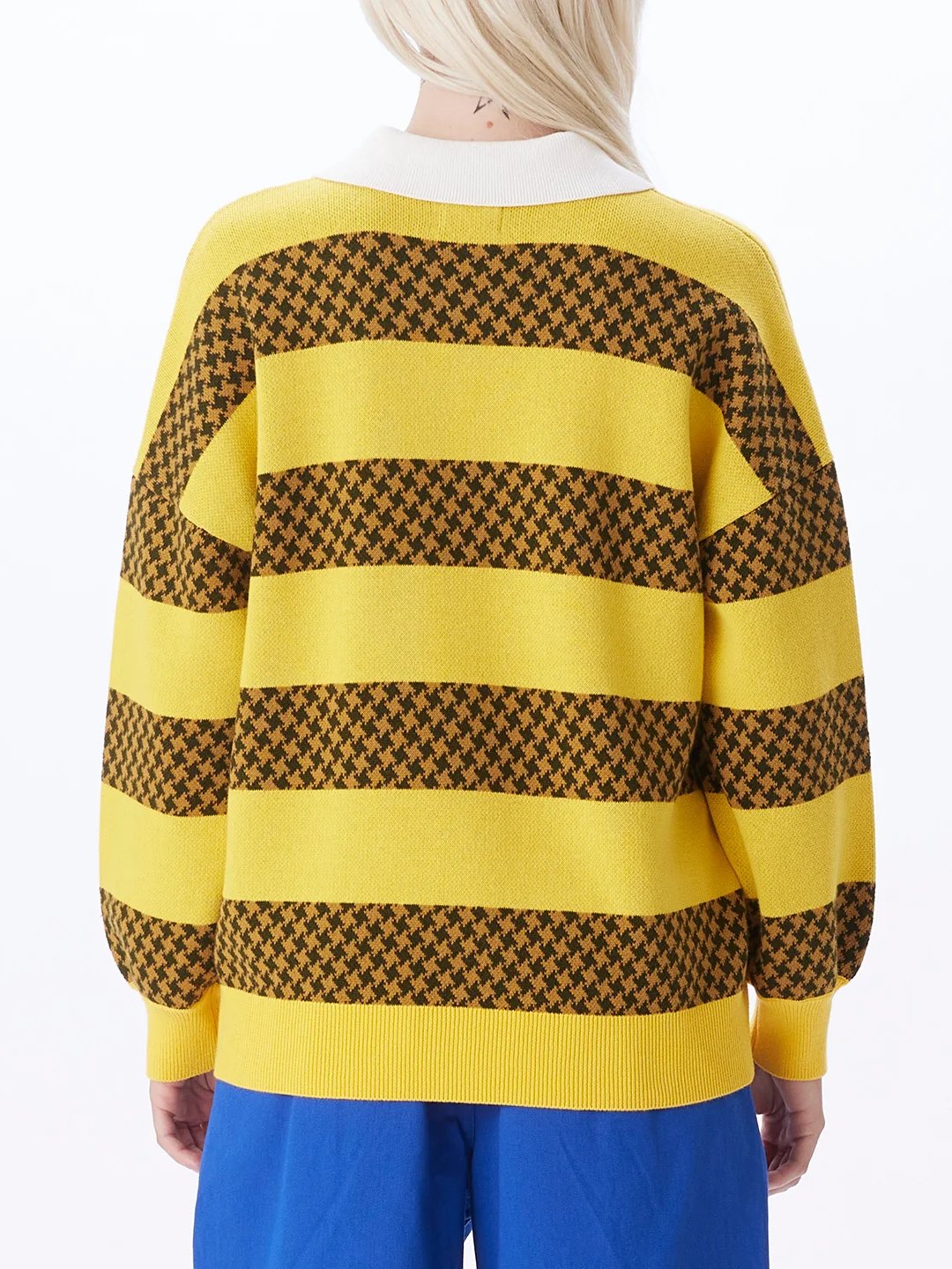 OBEY CHARLIE SWEATER BANANA CREAM MULTI BACK