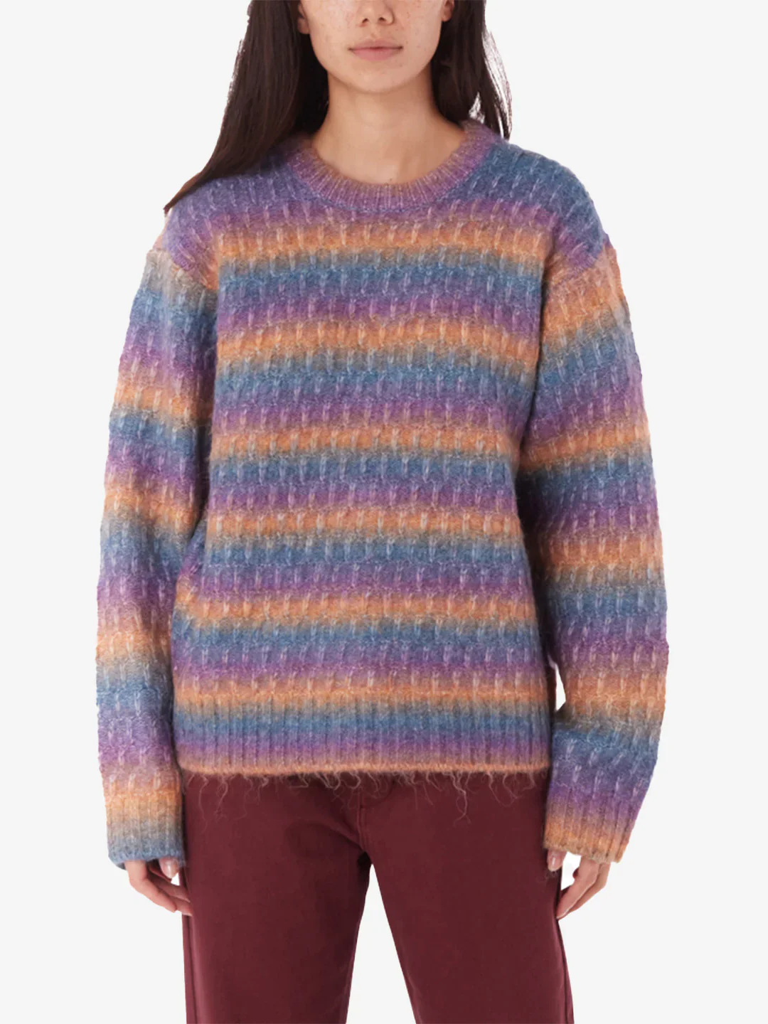 OBEY DAYTRIP CREWNECK SWEATER PURPLE MULTI