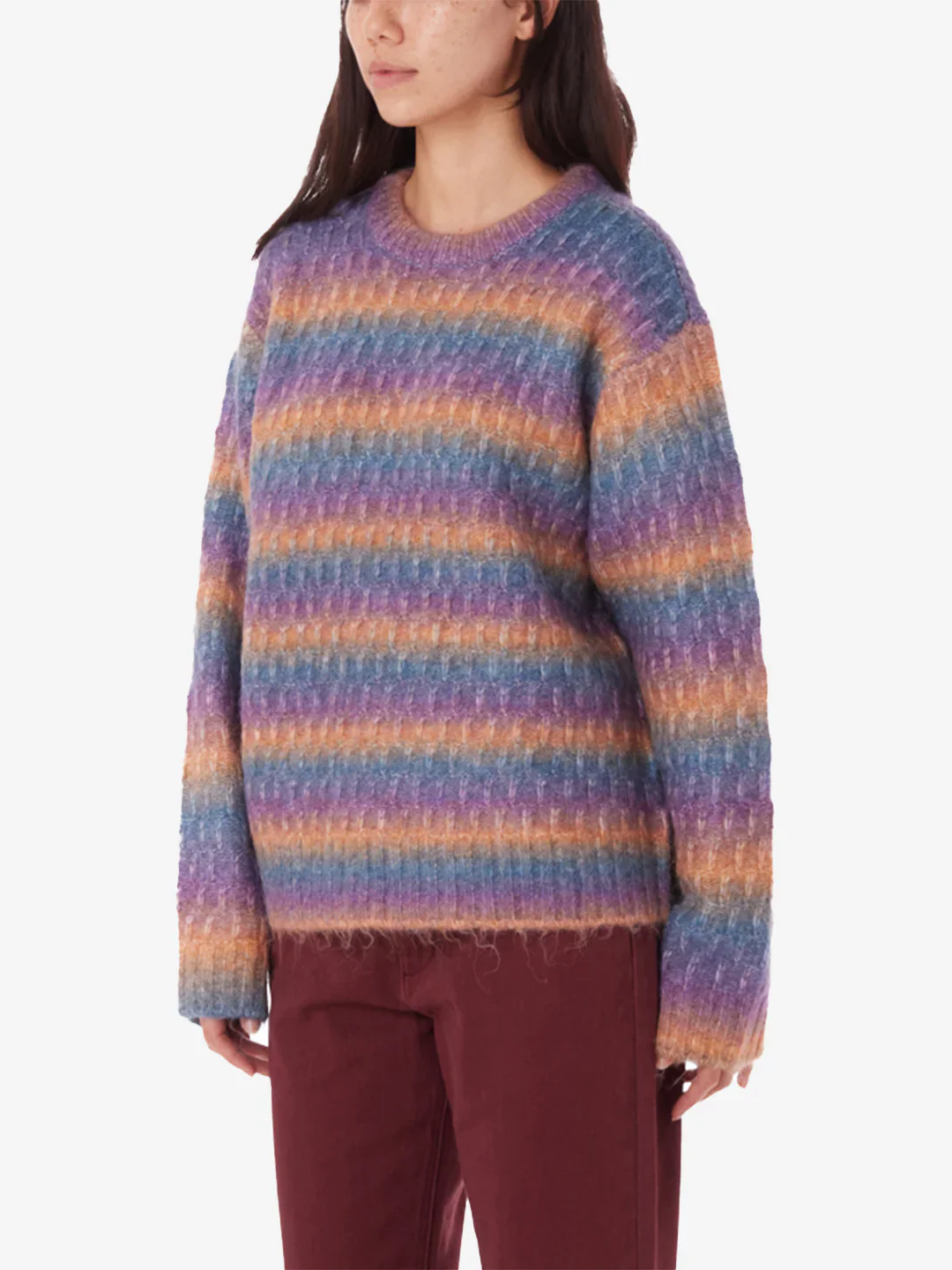 OBEY DAYTRIP CREWNECK SWEATER PURPLE MULTI
