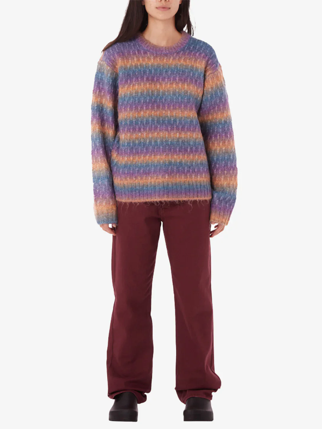 OBEY DAYTRIP CREWNECK SWEATER PURPLE MULTI