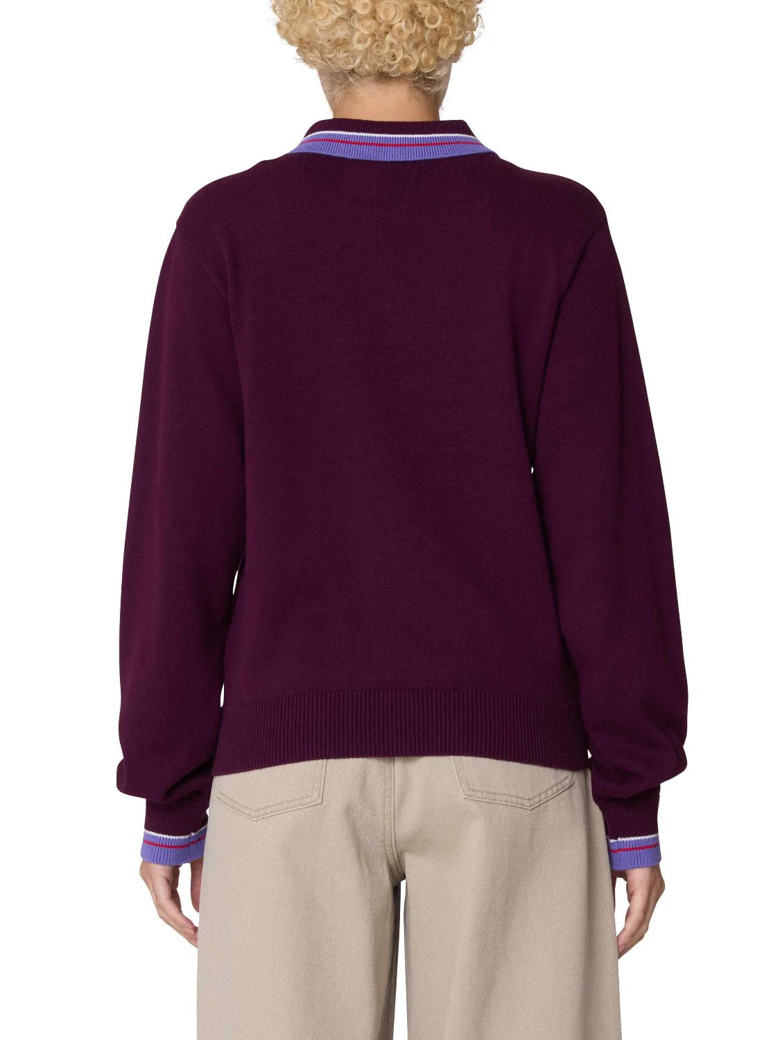 OBEY GOALIE POLO SWEATER BEET