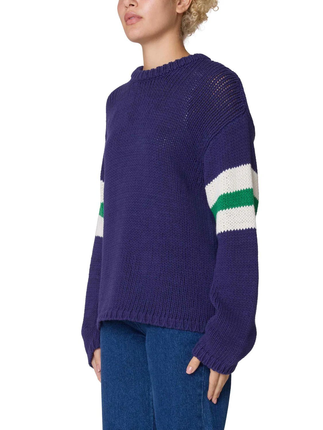 OBEY ZONE STRIPE SWEATER NAVY