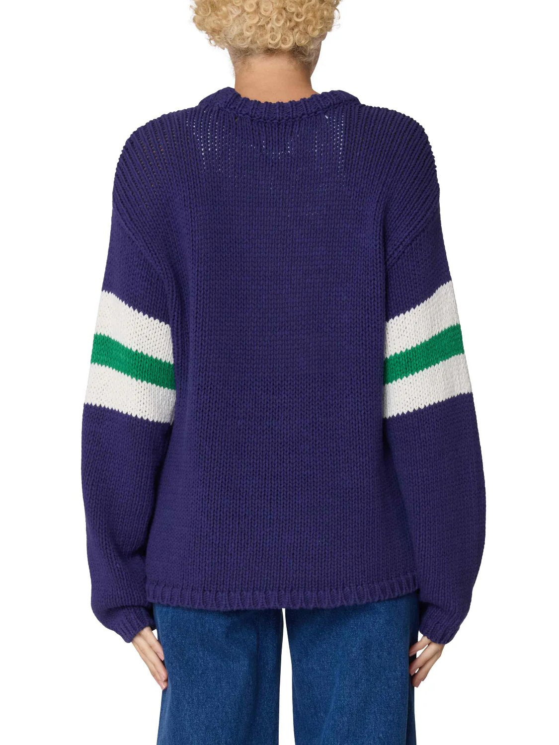 OBEY ZONE STRIPE SWEATER NAVY