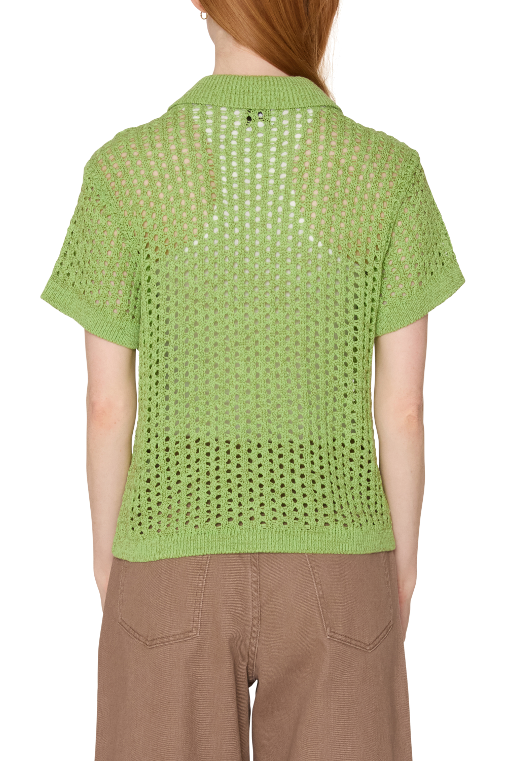 OBEY MILLY OPEN KNIT SWEATER LT GREEN MULTI