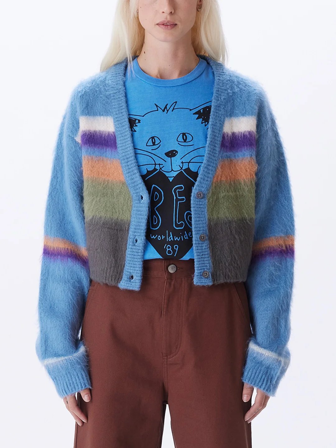 OBEY ROSALIE CARDIGAN CYANEUS MULTI