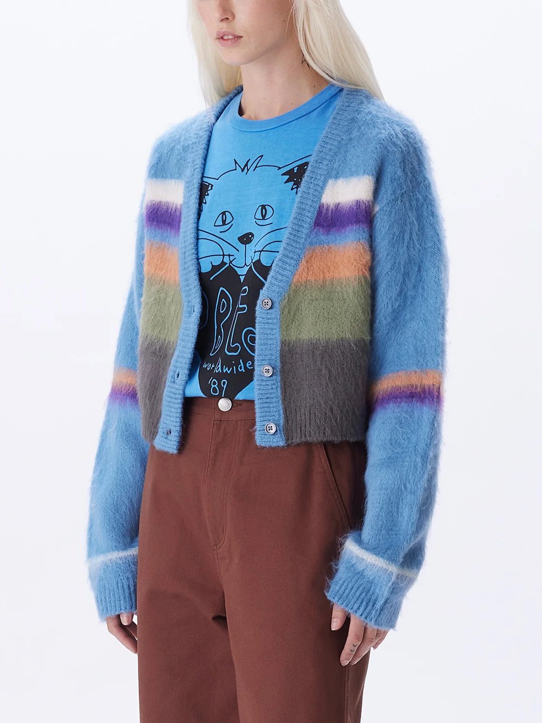 OBEY ROSALIE CARDIGAN CYANEUS MULTI
