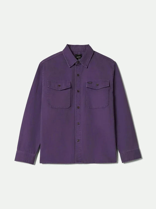 BRIXTON HERRINGBONE RELAXED OVERSHIRT PUNK PURPLE