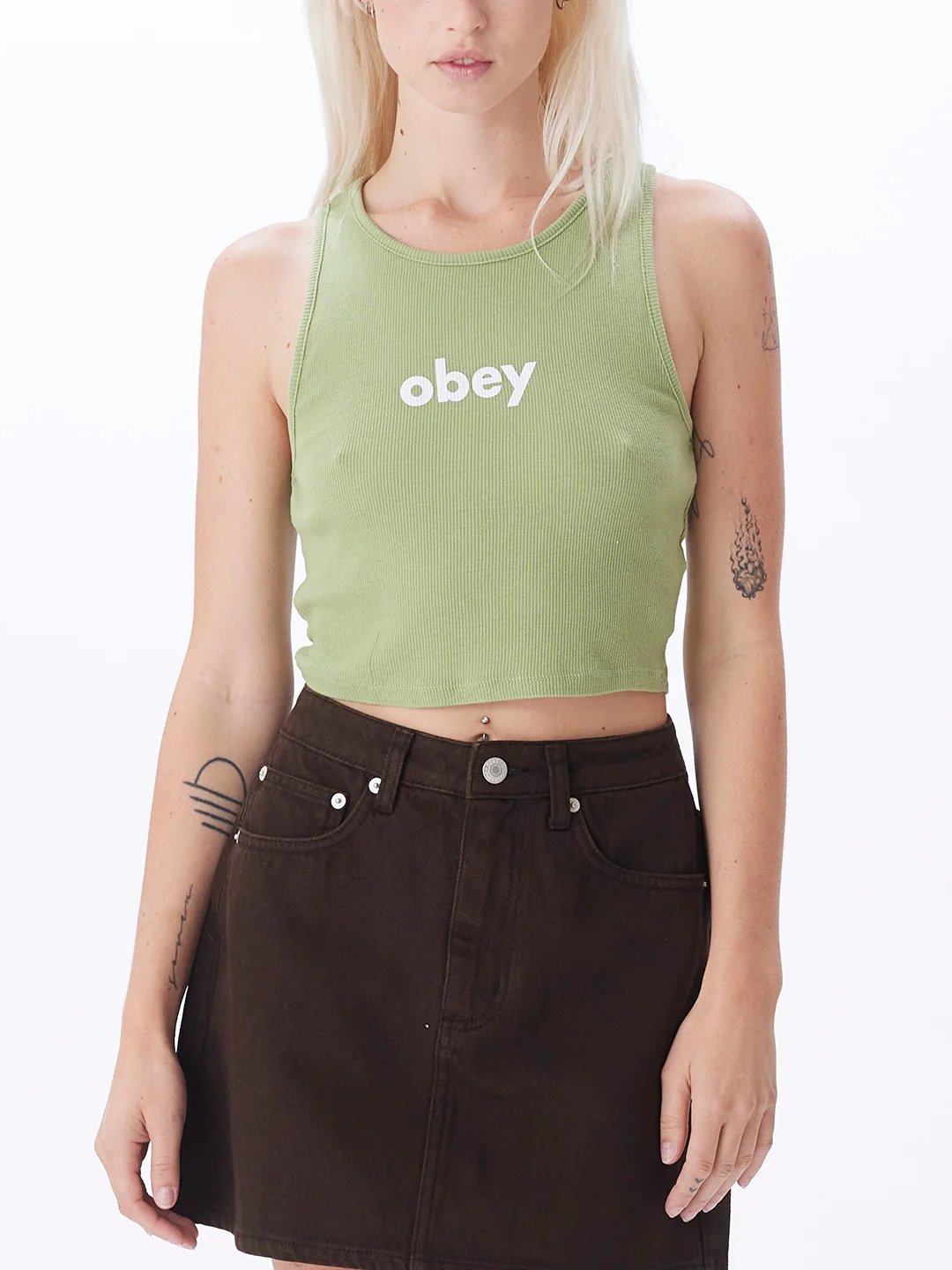 OBEY LOWER CASE TANK FERN FRONT