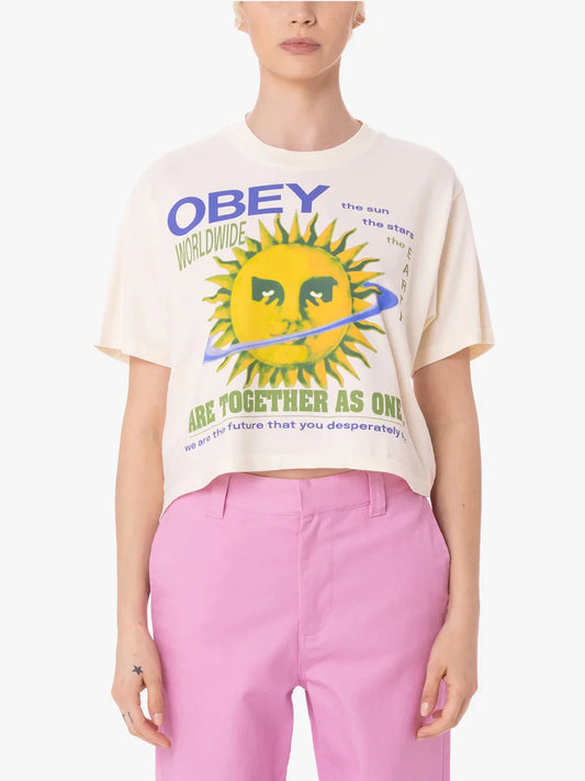 OBEY TOGETHER AS ONE CROP TEE UNBLEACHED 