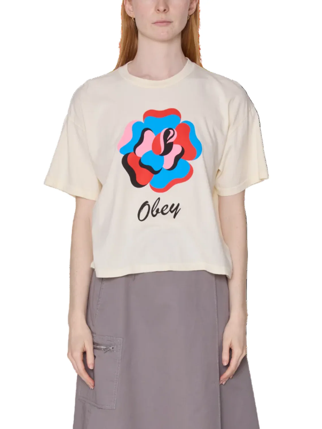 OBEY PAPER ROSE T-SHIRT UNBLEACHED