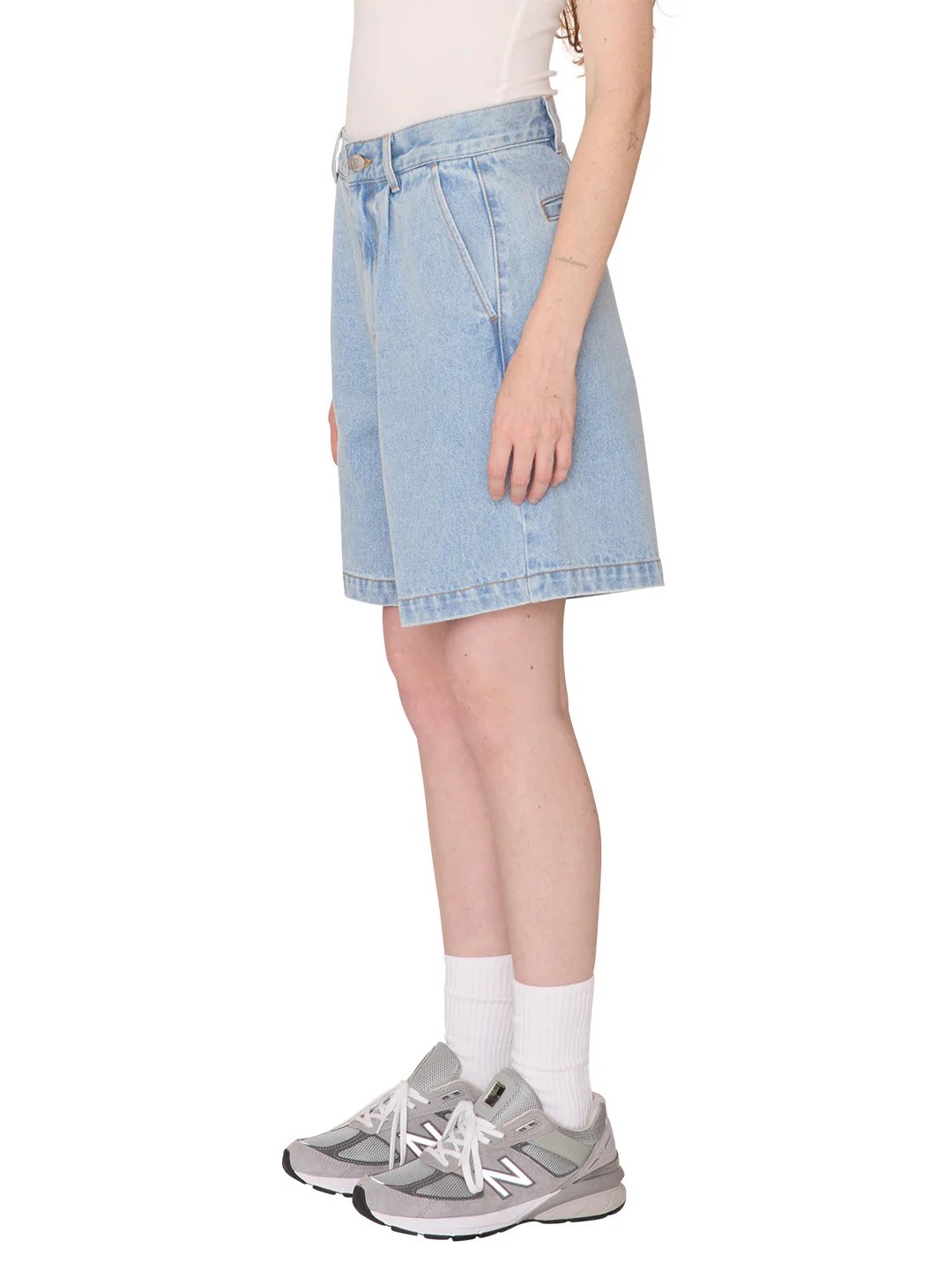 OBEY ELI II DENIM PLEATED SHORT CIRRUS