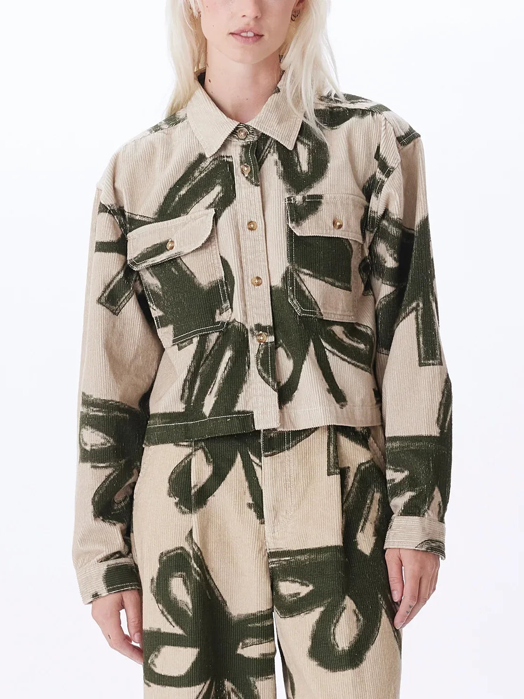 OBEY NABI CORD SHIRT CLAY MULTI