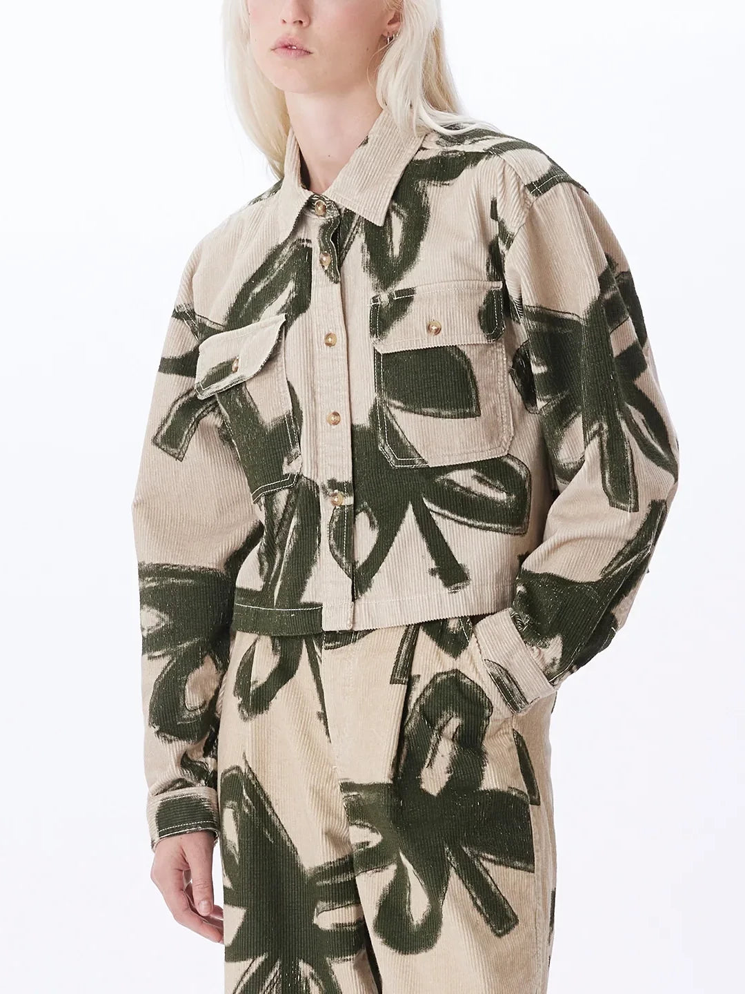 OBEY NABI CORD SHIRT CLAY MULTI