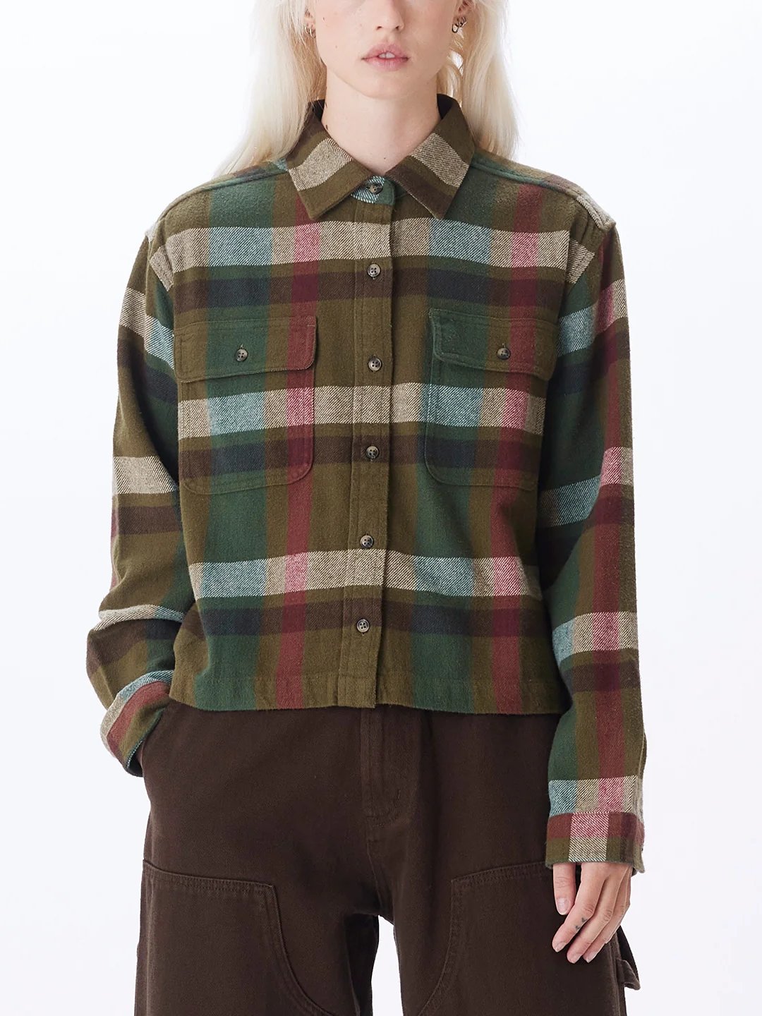 OBEY VIOLA SHIRT MOSS GREEN MULTI