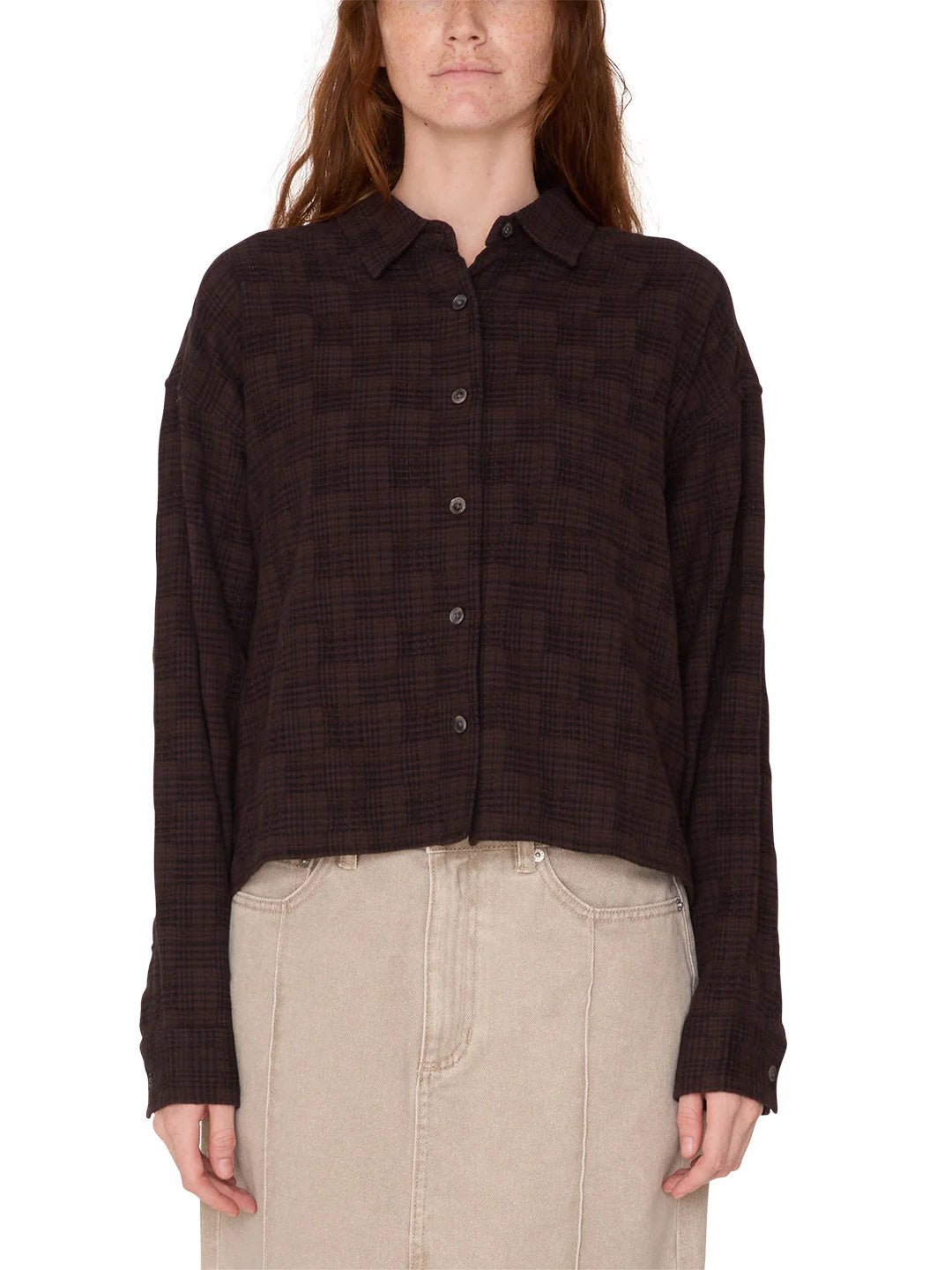 OBEY VIVIAN PLAID SHIRT JAVA