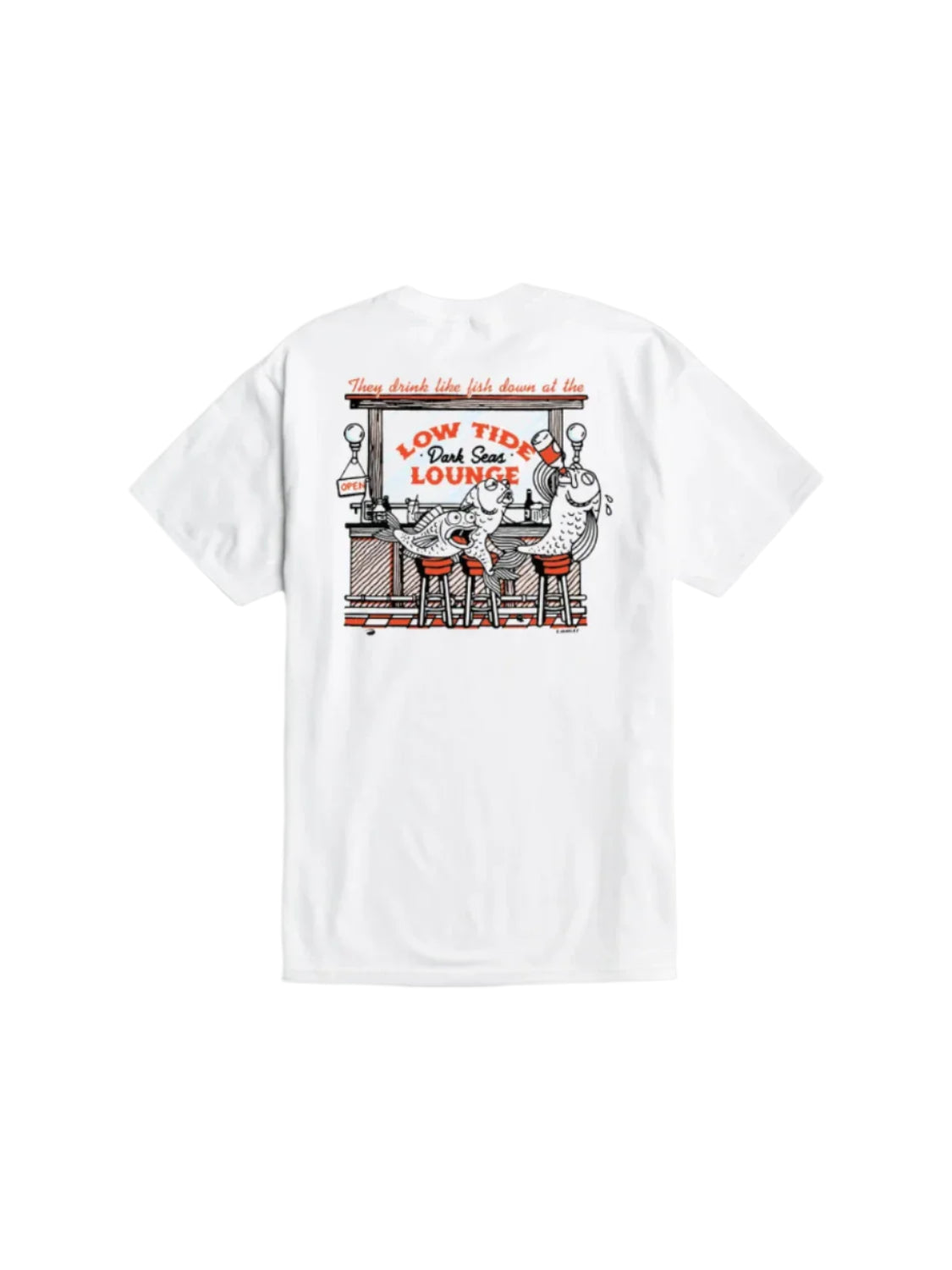 DARK SEAS BAR STOOL STOCK T-SHIRT WHITE