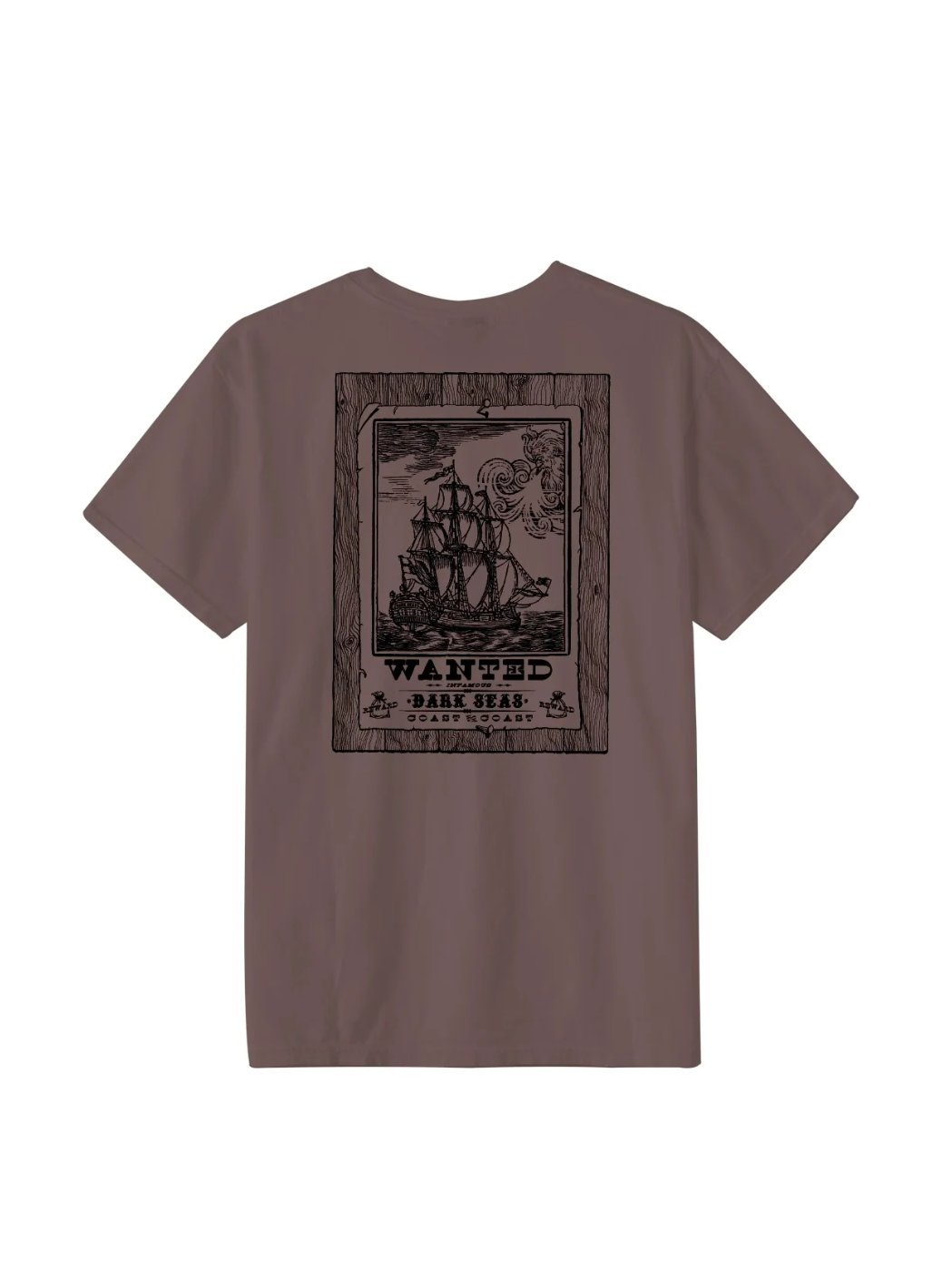 DARK SEAS WANTED PIGMENT T-SHIRT DEEP TAUPE