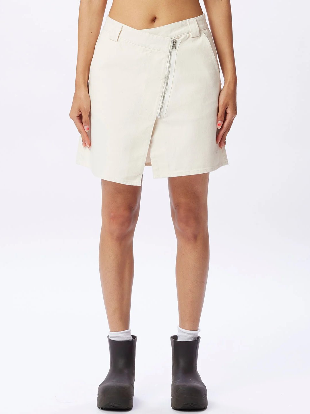 OBEY RYAN MINI SKIRT UNBLEACHED