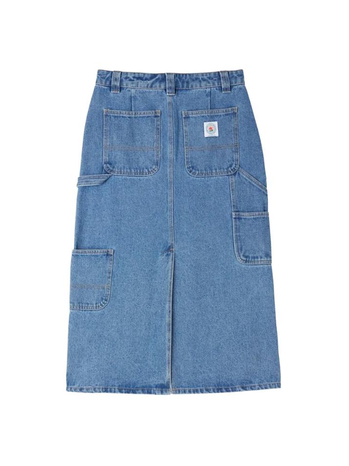 OBEY PAINTER'S MIDI SKIRT LIGHT INDIGO