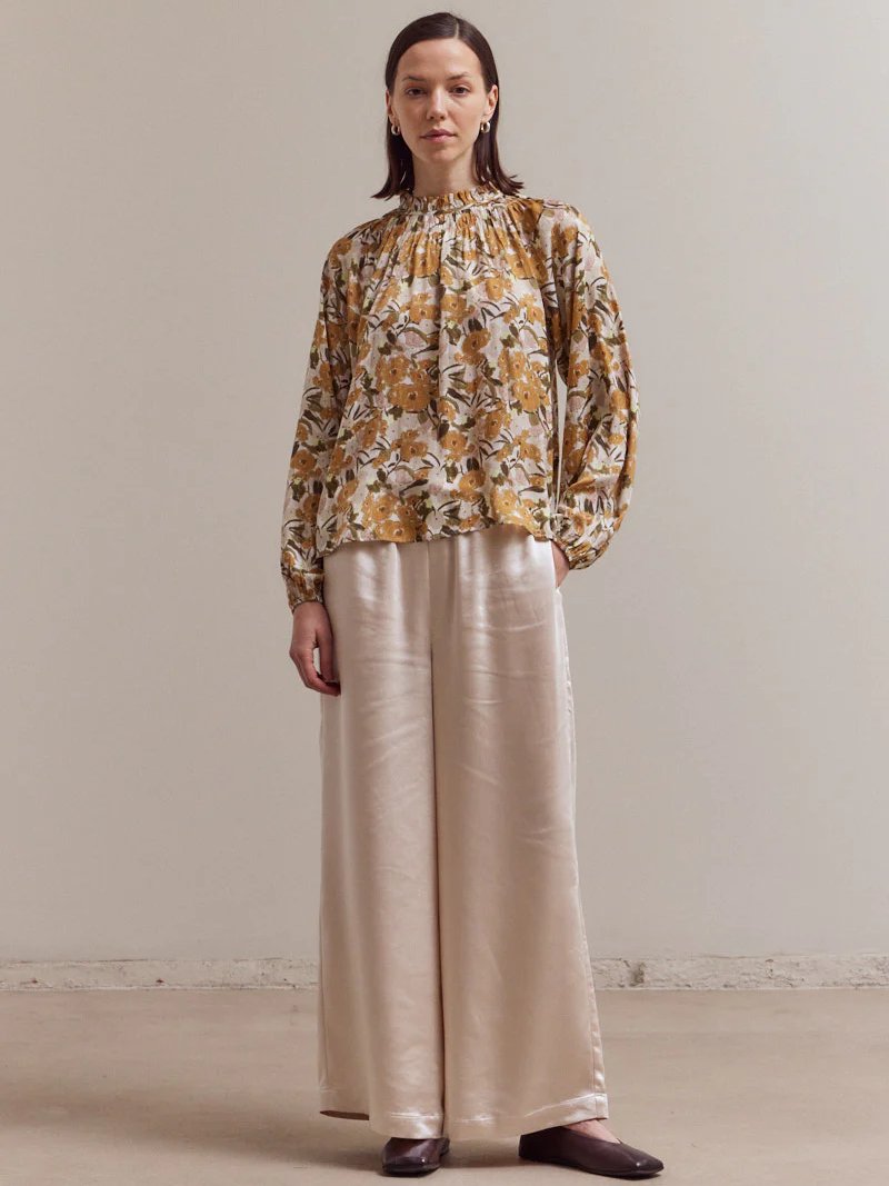 GRADE & GATHER BALLOON SLEEVE BLOUSE DAYDREAM