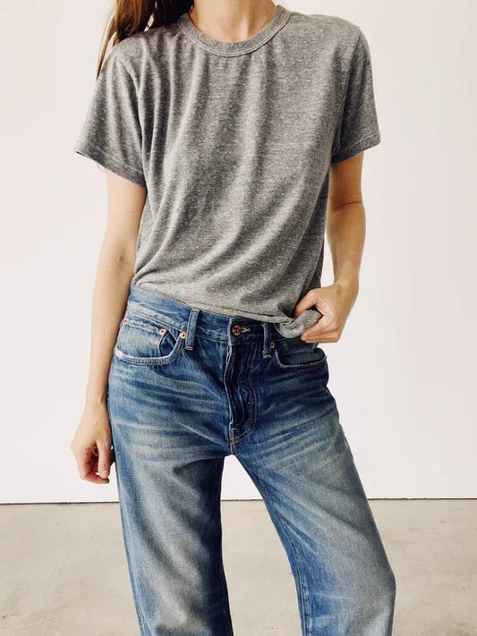 HEY GANG THE CREW T-SHIRT P.E. GREY