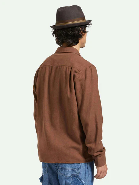 BRIXTON HASTING LW FLANNEL PINECONE BROWN