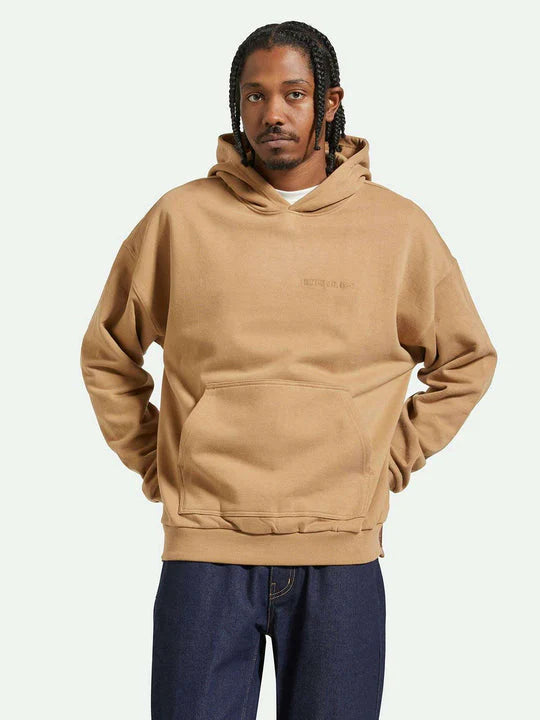 BRIXTON EMBROIDERED HW HOODIE TIGERS EYE
