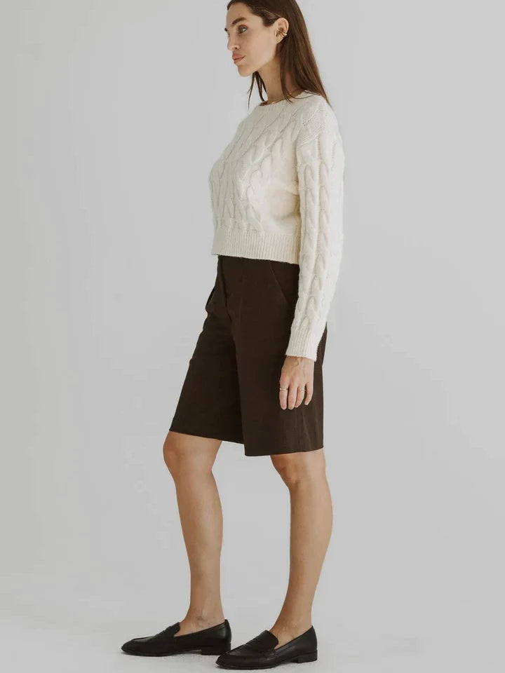 ALL : ROW BECKS SWEATER IVORY