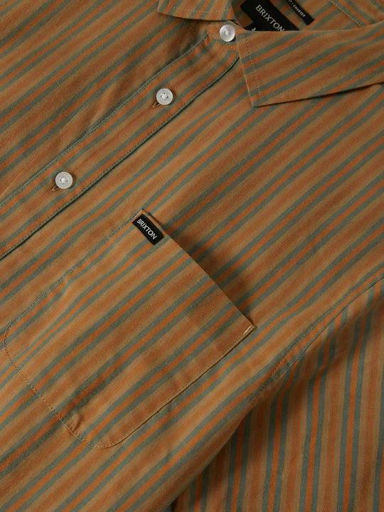 BRIXTON CHARTER STRIPE S/S RUSTIC CARAMEL/NIGHT SAGE
