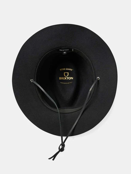 BRIXTON WESLEY WTHR GUARD™ PACKABLE FEDORA BLACK