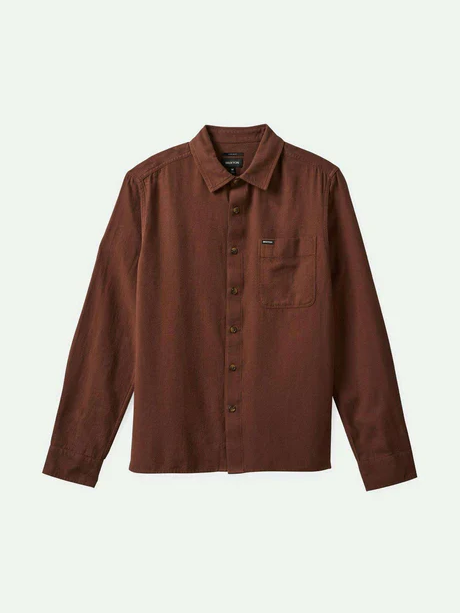 BRIXTON HASTING LW FLANNEL PINECONE BROWN