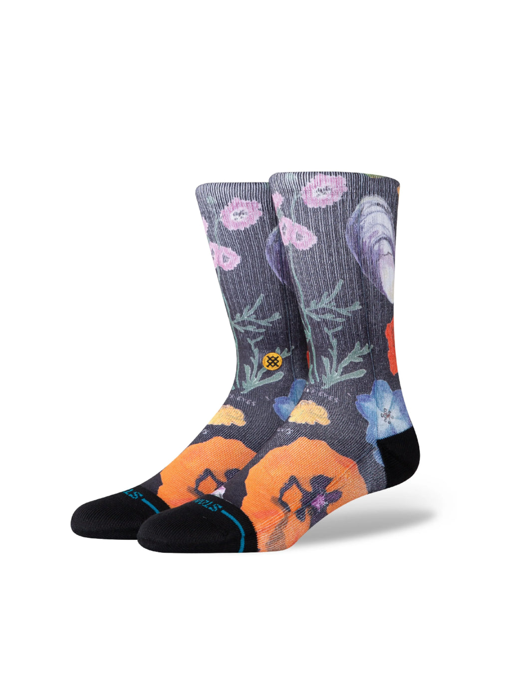 STANCE LUCIAS FLORAL CREW SOCKS BLACK