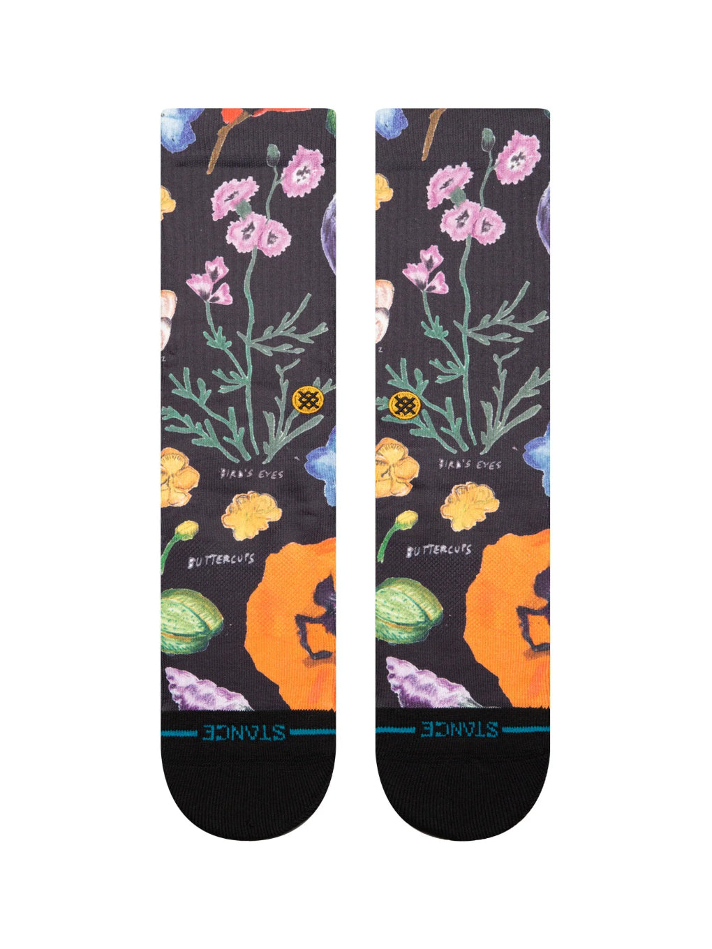 STANCE LUCIAS FLORAL CREW SOCKS BLACK