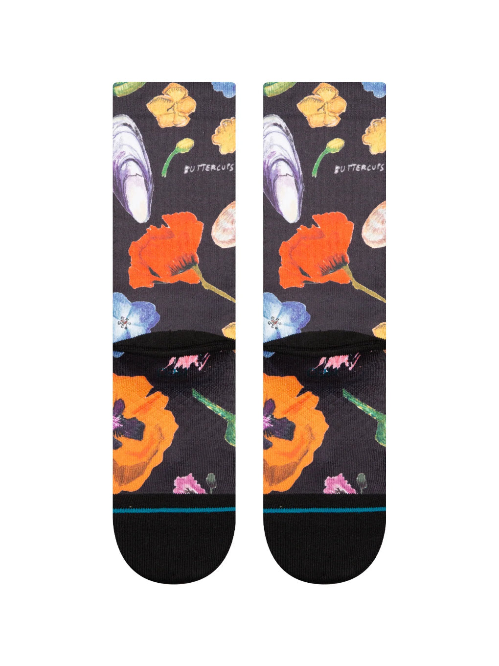 STANCE LUCIAS FLORAL CREW SOCKS BLACK