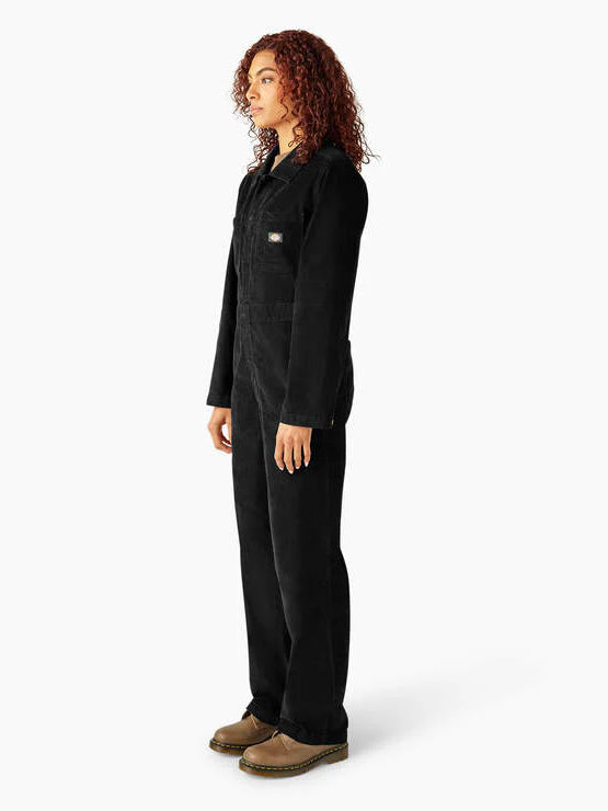 DICKIES CORDUROY L/S COVERALLS BLACK