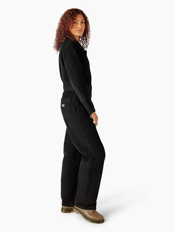 DICKIES CORDUROY L/S COVERALLS BLACK