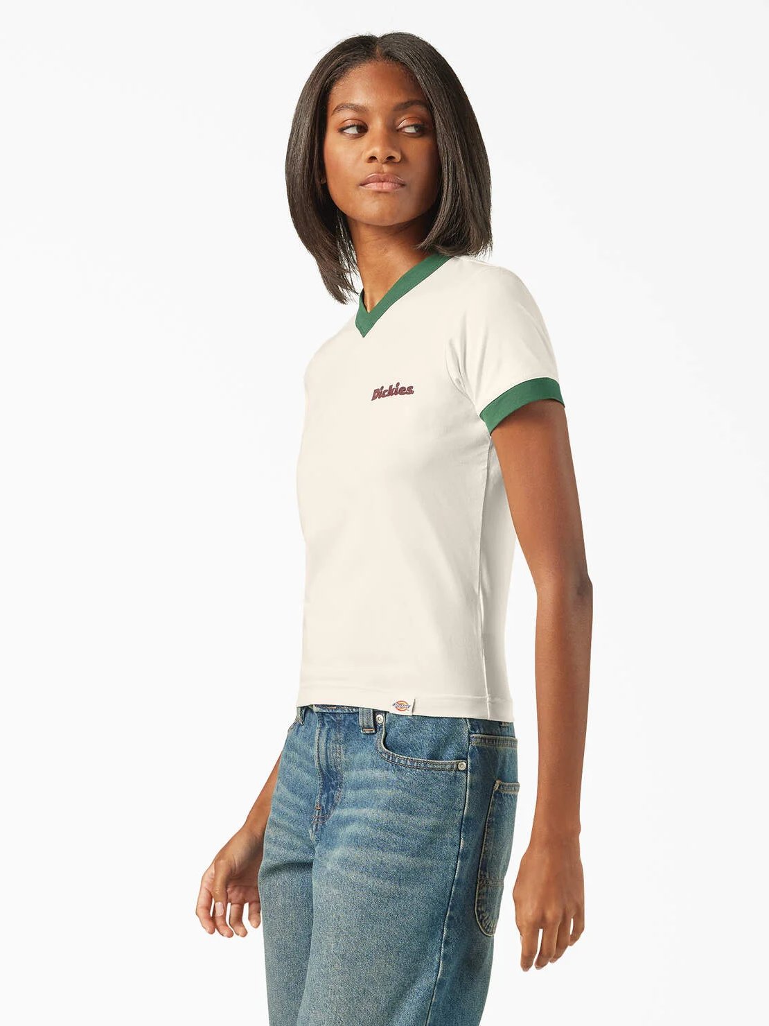 DICKIES SLAYDEN RINGER TEE EGRET