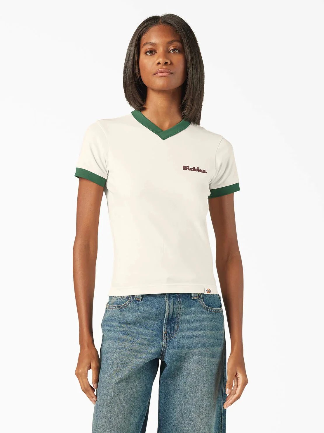 DICKIES SLAYDEN RINGER TEE EGRET