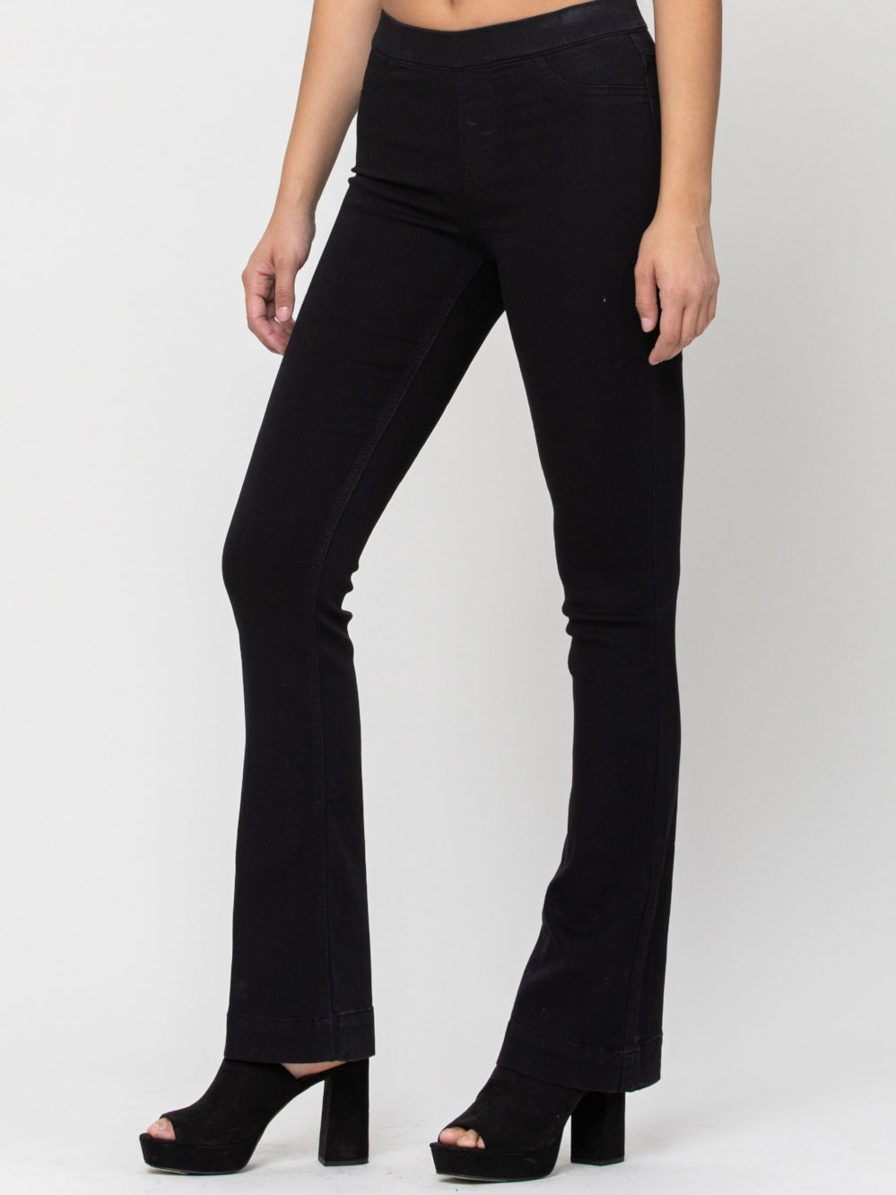 CELLO MID RISE FLARE JEGGING BLACK