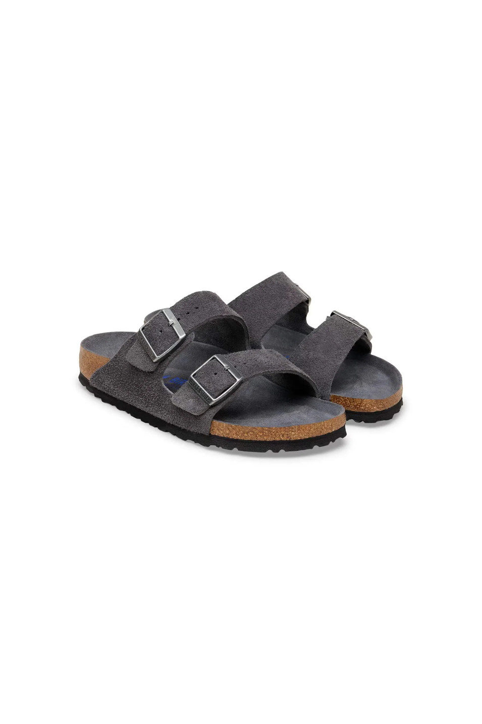 BIRKENSTOCK ARIZONA SOFT FOOTBED SUEDE LEATHER MENS CHARCOAL TONAL