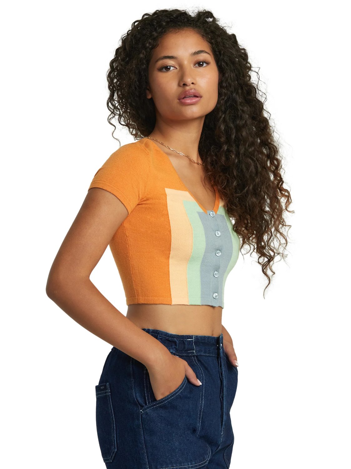 RVCA DECADES SWEATER TANGERINE